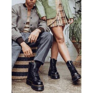 Dr. MARTENS Jadon 15265001 Black Smooth Leather Platform Boots Zip Unisex M9/W10